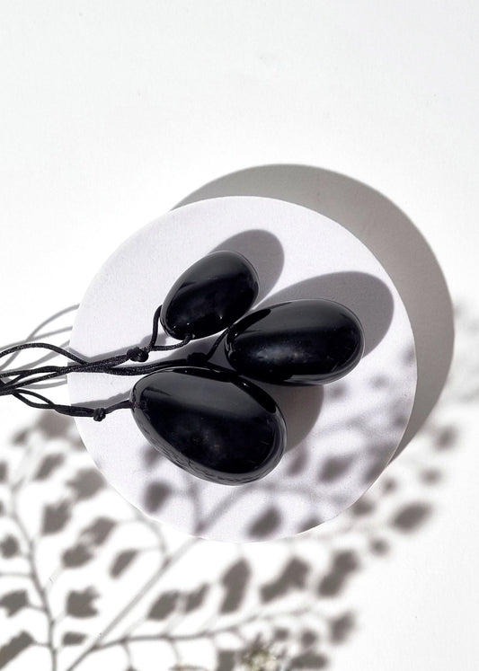 Black Obsidian Yoni Egg Set - Lila Rasa