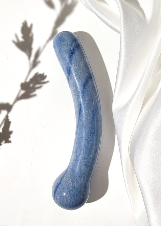 Blue Aventurine Curved Yoni Wand - Lila Rasa